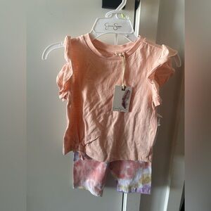 Jessica Simpson Peach Ruffle Sleeve Set